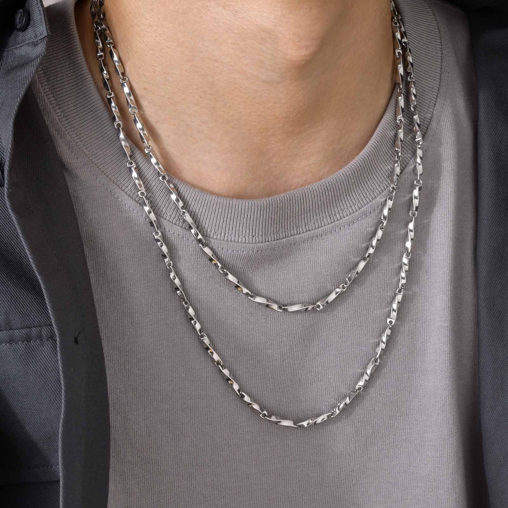 Vòng cổ VNOX 50CM 60CM bằng thép không gỉ thời trang cho nam