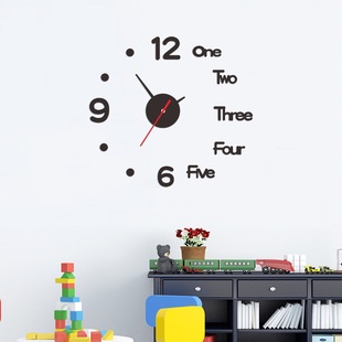 Đồng Hồ Dán Tường 3D diy Thiết Kế Độc Đáo Sáng Tạo