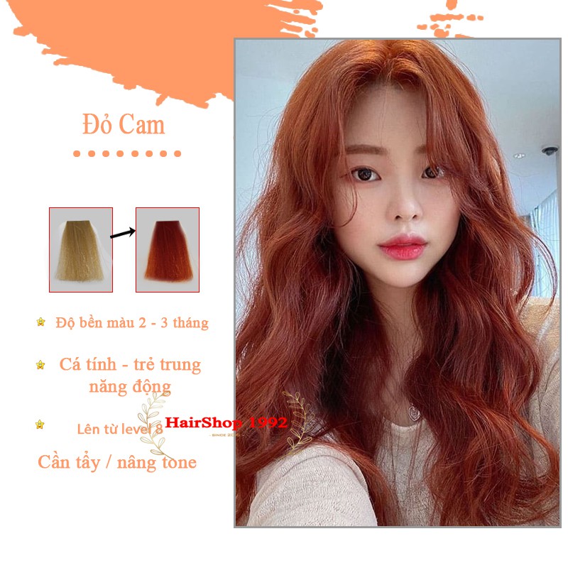 Thuốc Nhuộm Tóc Màu Đỏ Cam / Pumpkin Red ( Tặng Tẩy + Trợ Nhuộm ) Lên Từ Level 8