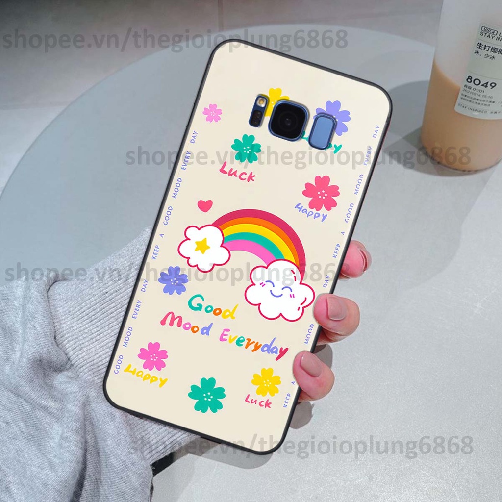 Ốp Samsung S8 / S8 Plus / S8+ in hình cầu vồng happy smile thỏ cute siêu xinh siêu đáng yêu