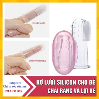 Bàn chải Silicon đánh tưa lưỡi an toàn cho bé