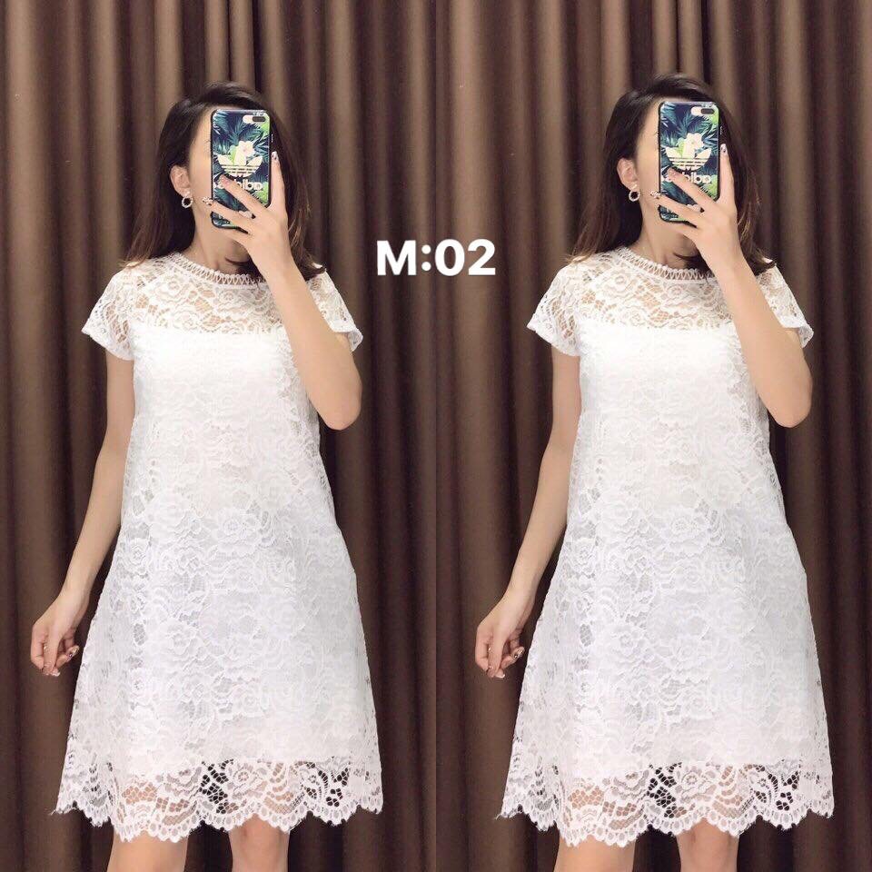 ĐẦM REN TRẮNG THIẾT KẾ FREE FORM