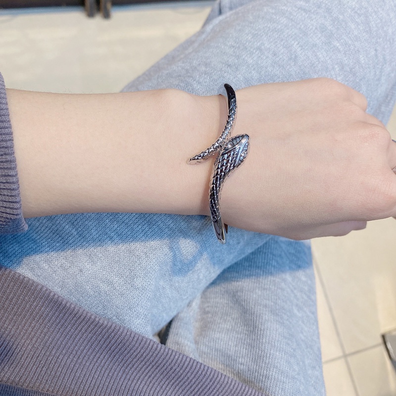 Vòng Tay Xương Rắn Kim Loại Mạ Vàng Thời Trang Dành Cho Nam Và Nữ