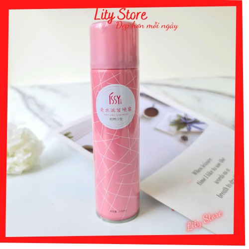 Dầu gội khô ISSY 150ml, xịt gôi tóc  khô không cần nước, hàng nội địa Trung, đủ 4 mùi hương. Gội khô làm phồng tóc.