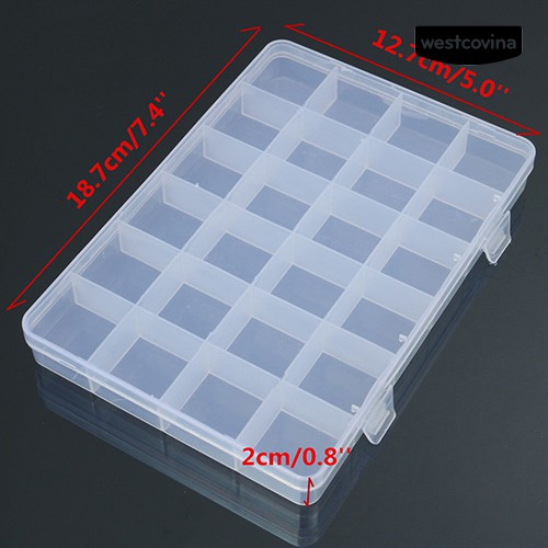 Hộp nhựa 24 ngăn đựng trang sức tiện lợi