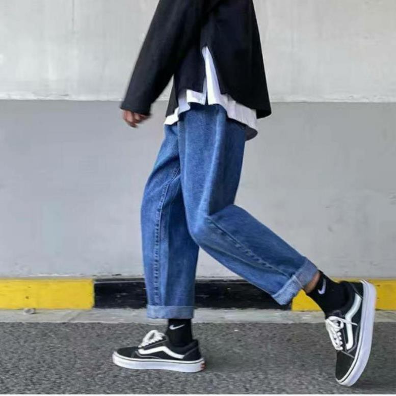 Quần Bò Ống Rộng Nam Nữ Cạp Chun Phong Cách HIPHOP STREETWEAR Quần Jeans Ống Rộng Dễ Phối Đồ Có Bigsize  ཾ ་