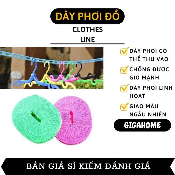 Dây phơi đồ   GIÁ VỐN   Dây phơi đồ thông minh, thiết kế móc treo thuận tiện, chắc chắn 3271