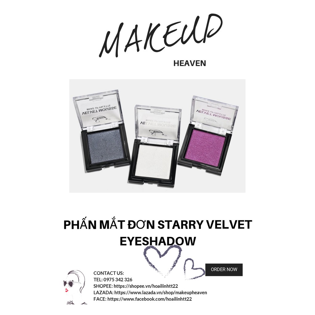 Kem mắt lâu trôi Starry Velvet Eyeshadow - Bill USA