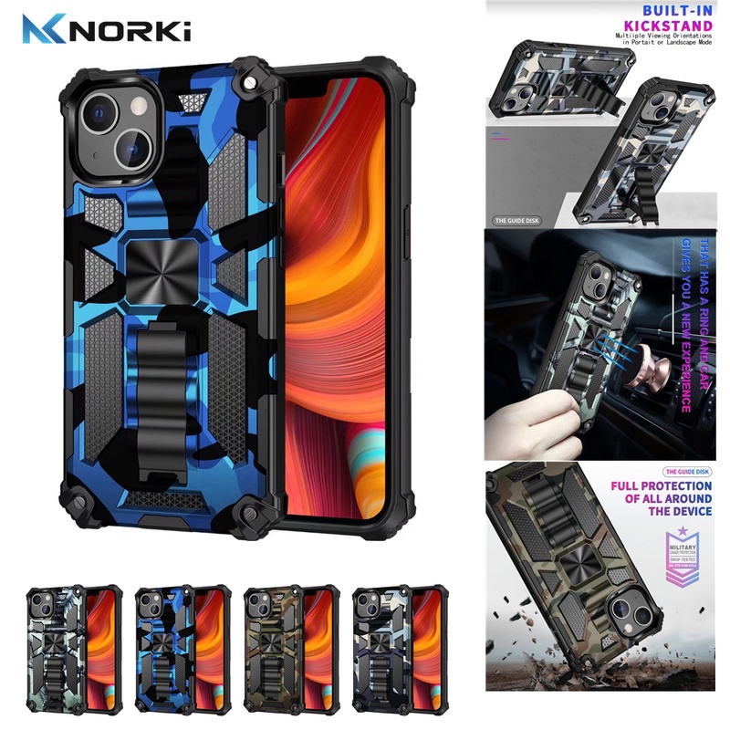 Ốp Điện Thoại Kiểu Giáp Chống Sốc Họa Tiết Rằn Ri Kèm Giá Đỡ Từ Tính Cho iPhone 14 13 12 Pro Max 14Plus 14Pro 13Pro 12Pro