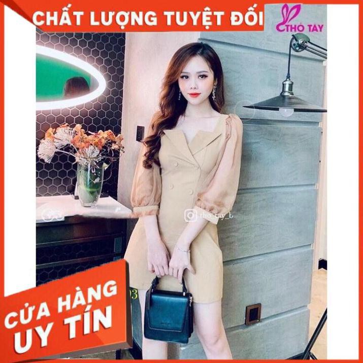 [Bão Giá] Váy Liền Thân Cổ Vest Sang Chảnh S62