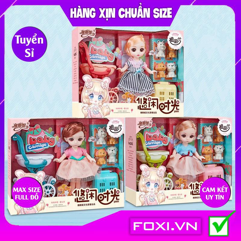 Búp Bê công chúa 3D-chibi-Dreamy Foxi kèm phụ kiện váy dạ hội-thú cưng-xe đẩy-Đồ chơi bé gái-phát triển trí tưởng tượng