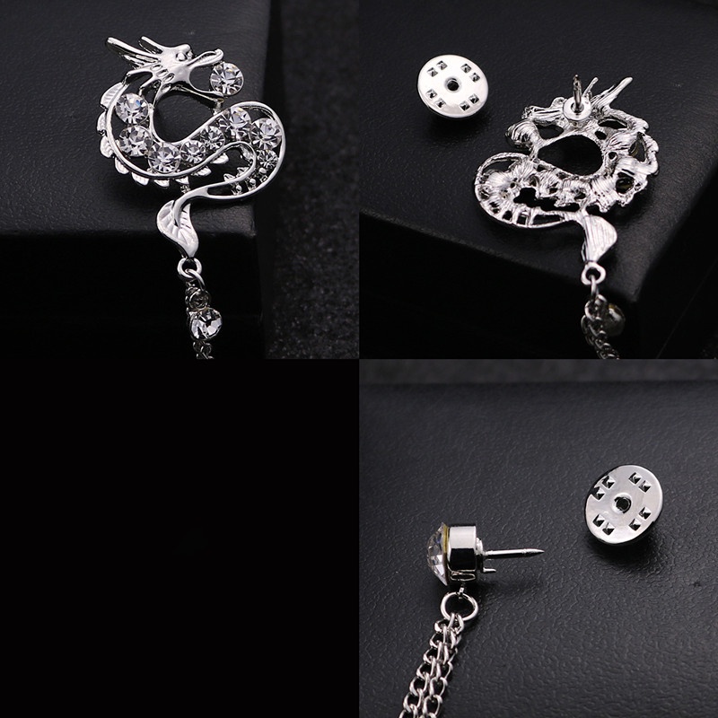 Trâm Cài Áo Hình Rồng Phong Cách Trung Hoa Cổ Điển Thời Trang Cho Nam Và Nữ