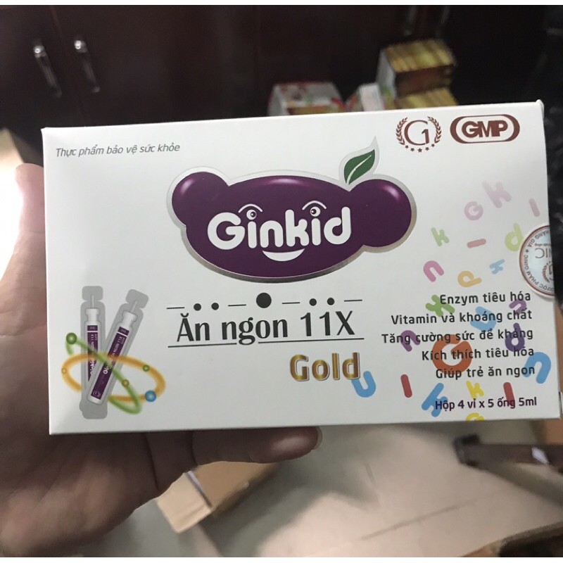 Ginkid Ăn ngon 11X cải thiện chức năng tiêu hóa cho trẻ hết biếng ăn hộp 20 ống