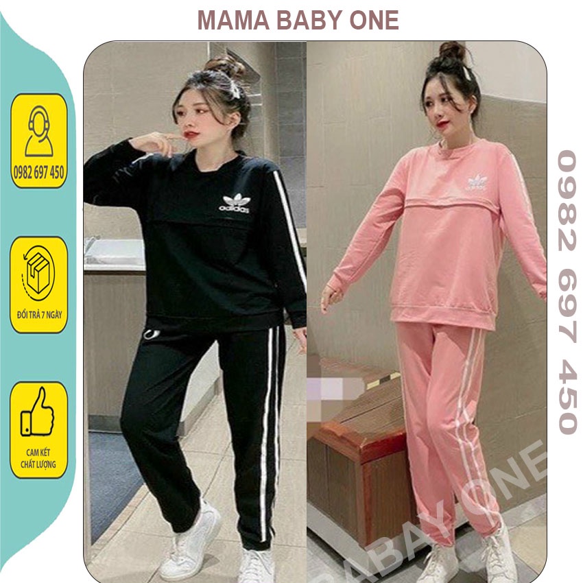BỘ BẦU THỂ THAO THU ĐÔNG TRƯỚC VÀ SAU SINH CHẤT NỈ DÀY DẶN - BỘ QUẦN ÁO BẦU CHỮ DASS CÓ KHÓA BÉ TI