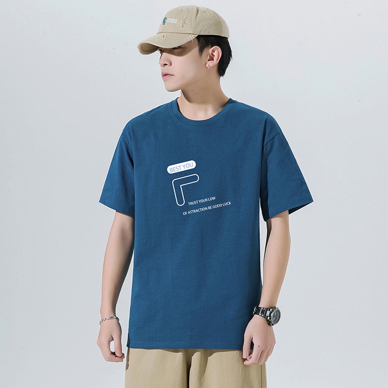 Áo Thun Tay Ngắn Cổ Tròn Dáng Rộng Chất Liệu Cotton Mỏng Thời Trang Mùa Hè Cho Nam