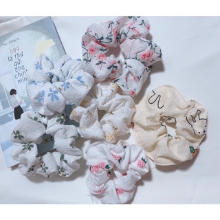chun buộc tóc vải hoa nhí scrunchie phong cách Hàn Quốc Shop Đậu Xinh