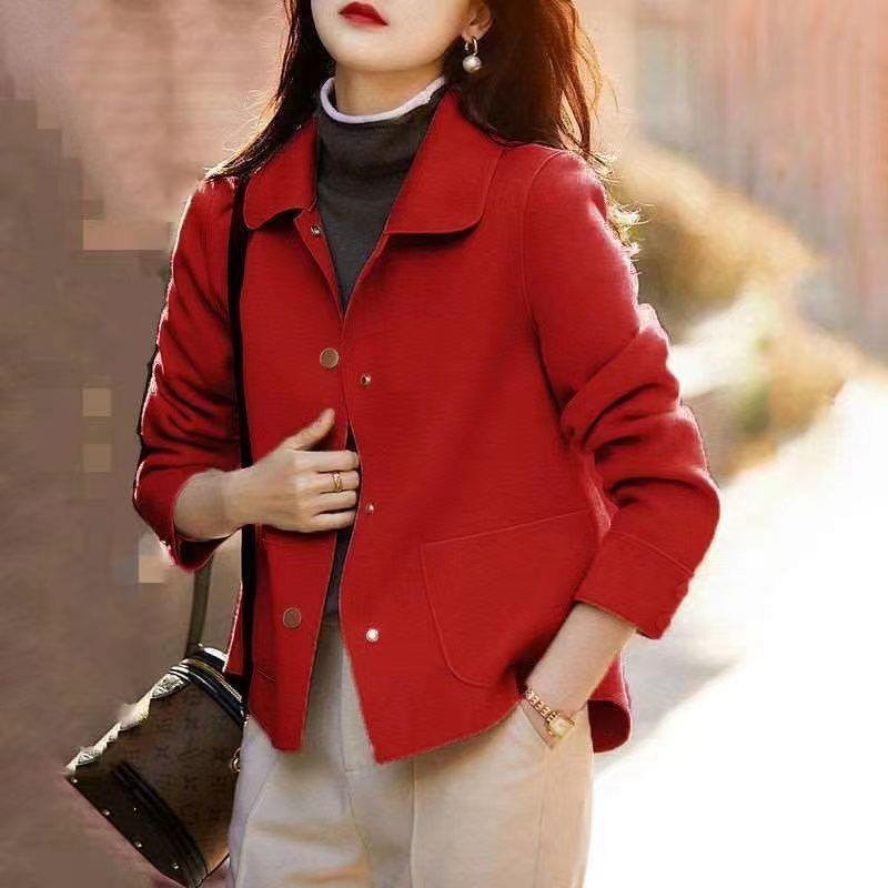 Áo Khoác Len Ngắn Dáng Rộng Phong Cách Hàn Quốc Thời Trang Mùa Thu 2022 Mới
