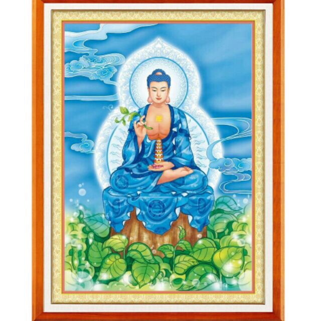 Tranh thêu Dược Sư Lưu Ly Vương Quang Phật A1036 kt 53x72cm