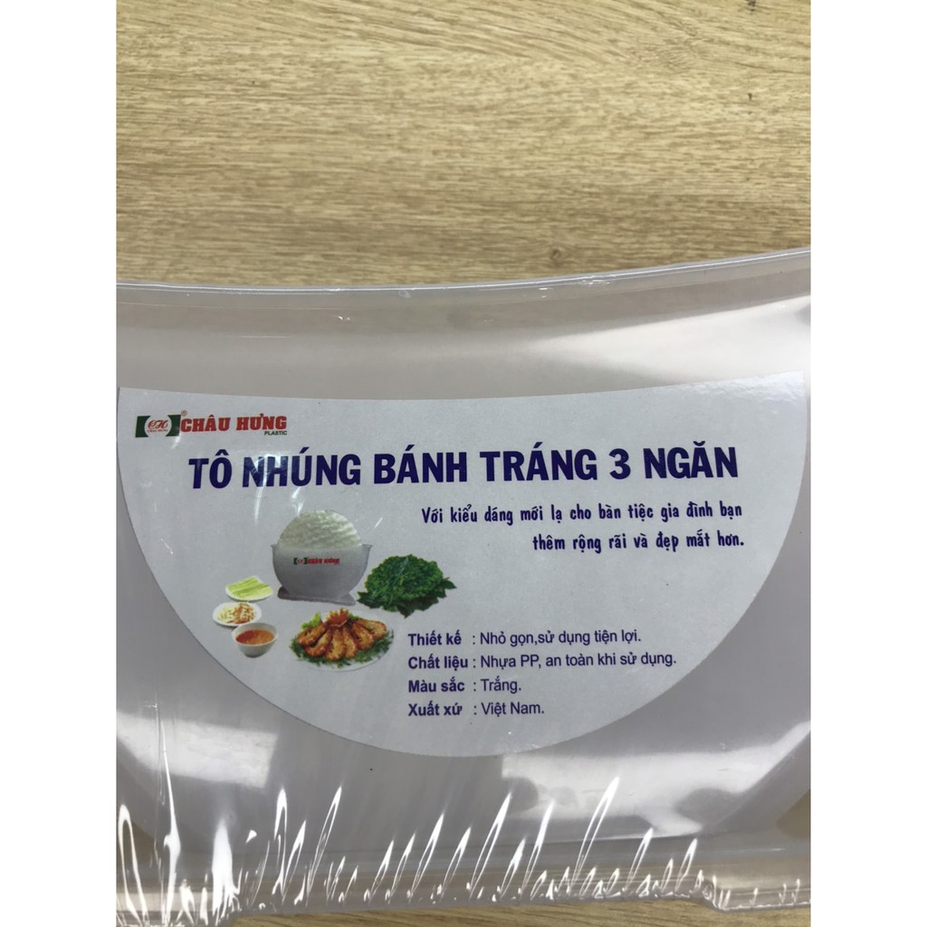 Tô nhúng bánh tráng 3 ngăn loại nhỏ ( 1 cái )