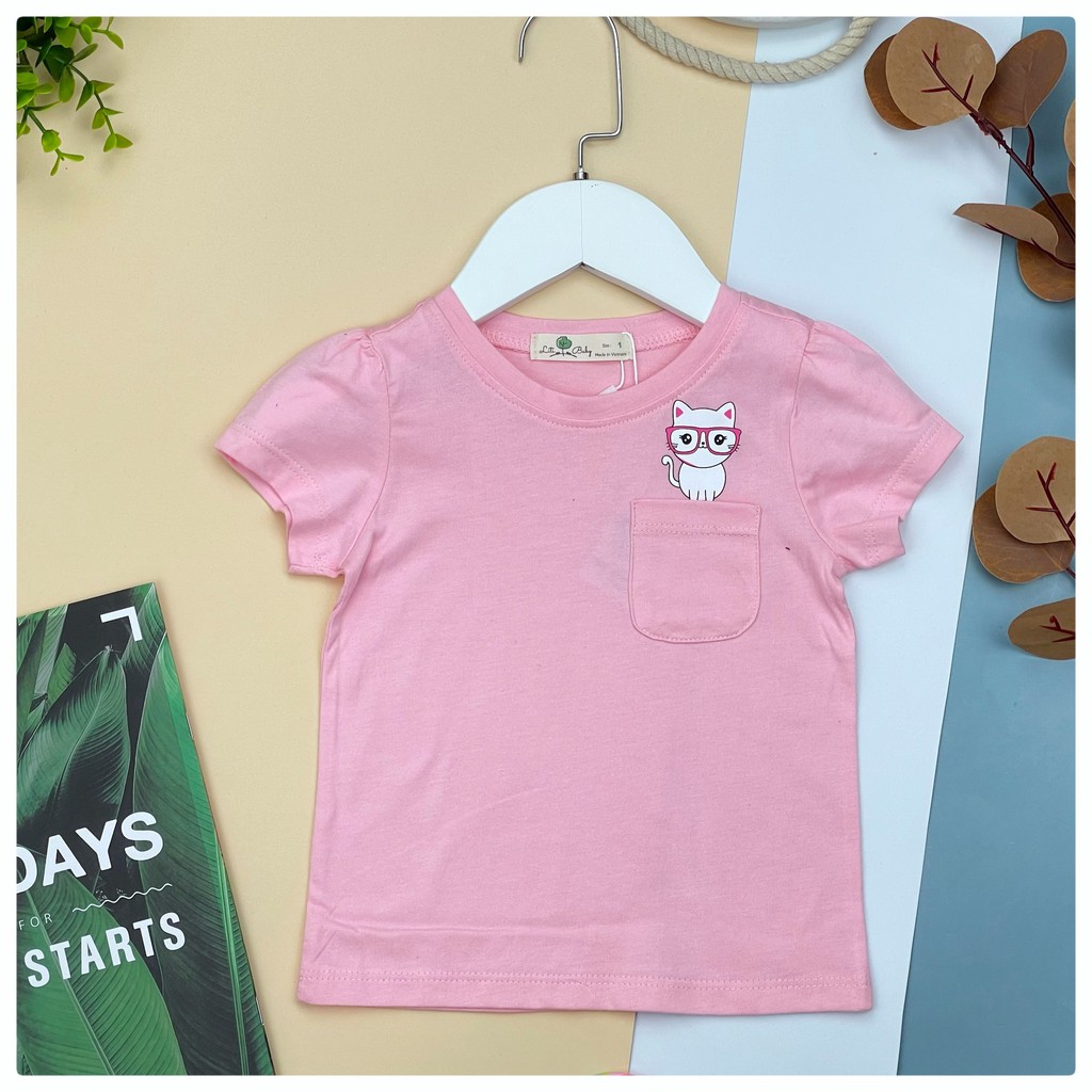 Áo cotton sược côc tay túi ngực bé gái size 1-5, cho bạn từ 10-17kg. Chất cotton sược mặc siêu mát, kiểu dáng đẹp. Lô 2