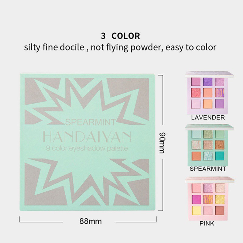 [Hàng mới về] Bảng phấn mắt trang điểm 9 màu lì và ánh nhũ