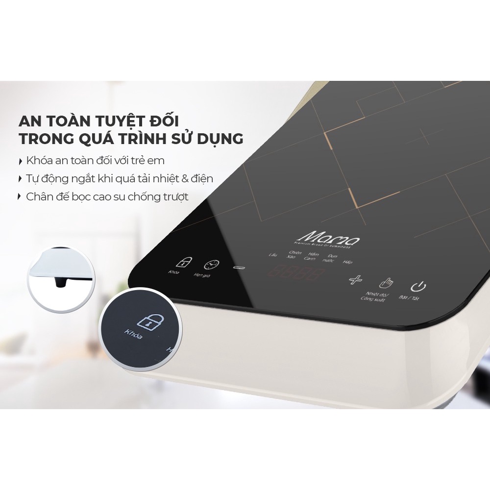 BẾP TỪ ĐƠN Sunhouse MAMA SHD6860, bảo hành chính hãng 24 tháng, công suất 2000W