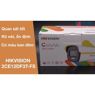 Camera có màu ban đêm trong khoản cách 40 mét HDTVI  2.0 Megapixel HIKVISION DS-2CE12DF3T-FS -Hàng chính hãng