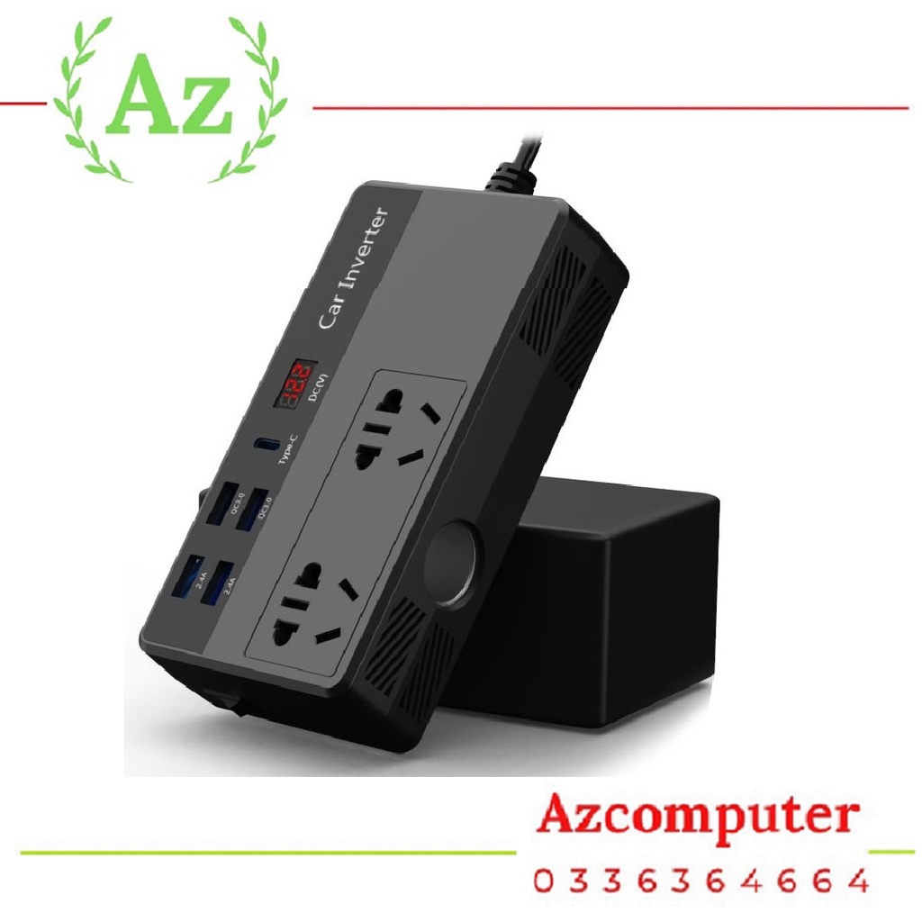 Bộ Chuyển Đổi Dòng Điện DC 12V Sang AC 110V/220V 200W Hỗ Trợ Cổng Type-C M2012