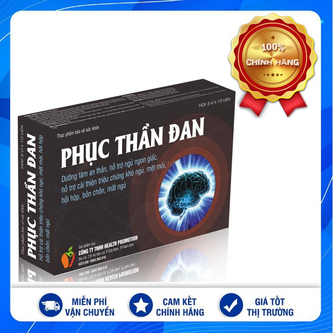 Phục thần đan Giúp dưỡng tâm an thần, hỗ trợ ngủ ngon giấc, hỗ trợ cải thiện triệu mất ngủ, mệt mỏi, hồi hộp, bồn chồn