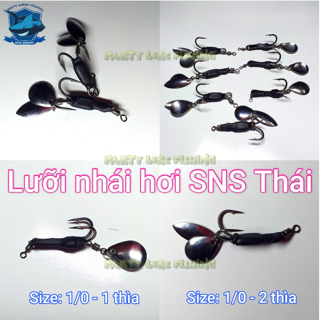 Lưỡi SNS Thái - Lưỡi 2 tiêu chuyên lắp nhái hơi - Lưỡi câu cá