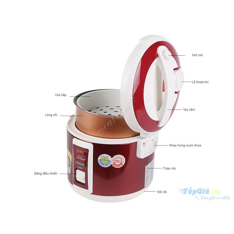 Xả Kho Nồi Cơm Điện 3D Comet CM8086 Cao Cấp - 1.8L | BigBuy360 - bigbuy360.vn
