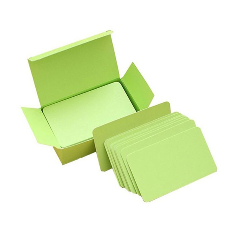 Bộ 100 tấm thẻ giấy trơn màu trắng kèm hộp giấy làm thiệp giáng sinh/ valentine DIY