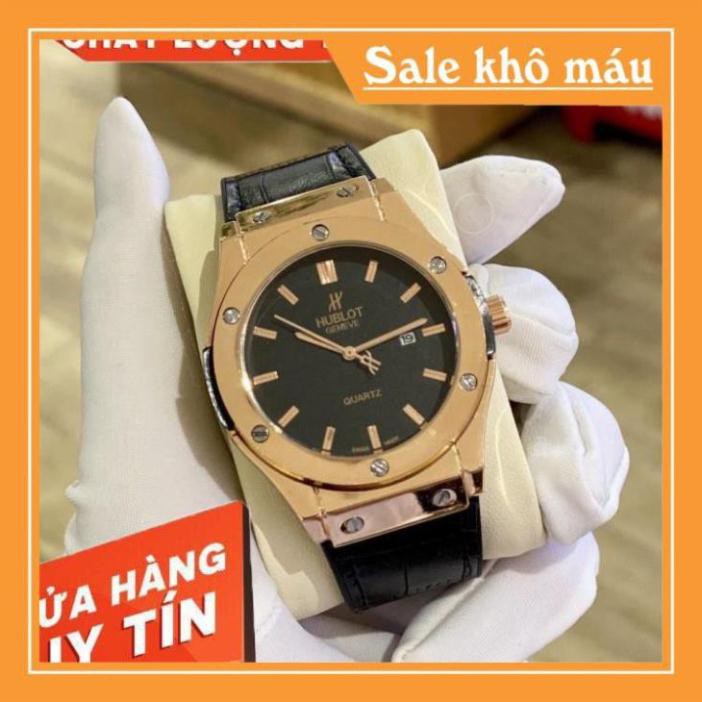 [Hublot dây da] Đồng hồ nam Hublot - máy pin - Size 42 mm Hàng có bảo hành 12 tháng