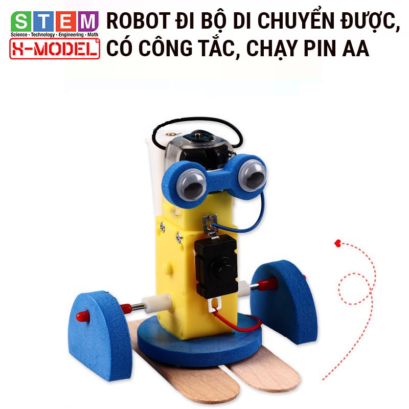 Đồ chơi thông minh, sáng tạo STEM RoBot đi bộ có công tắc X-MODEL ST75 cho bé, Đồ chơi cho bé DIY| Giáo dục STEM, STEAM