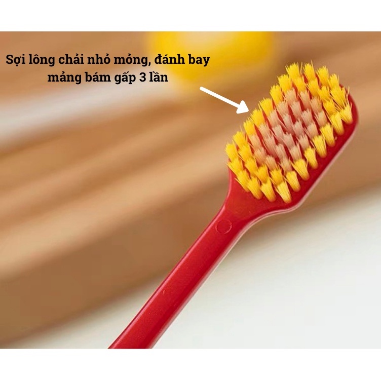 Hộp 12 bàn chải Nhật Bản cao cấp, lông mềm ăn sâu vào kẽ răng sạch mảng bám