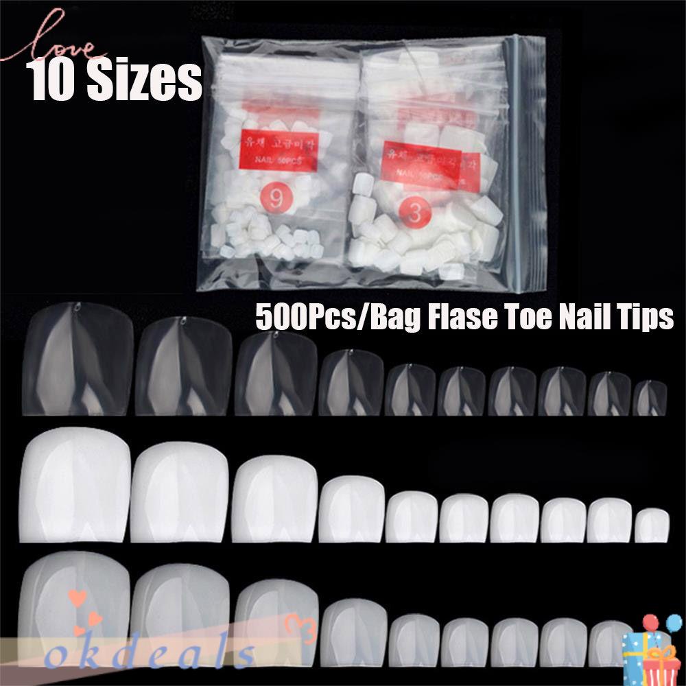 Túi 500 Móng Chân Giả Ngắn Cho Nữ DIY