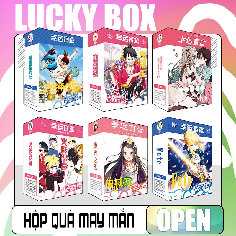 [ 22 x 15,5cm ] Hôp quà lưu niệm Lucky Mystery BOX anime mẫu 2 - Baystore