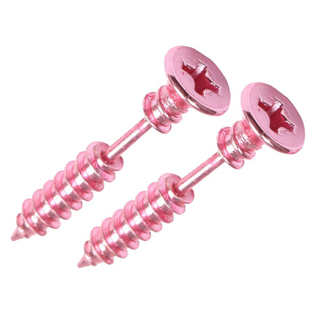 Cặp khuyên tai thiết kế đinh ốc lạ mắt độc đáo bằng thép không gỉ cá tính dành cho nam và nữ