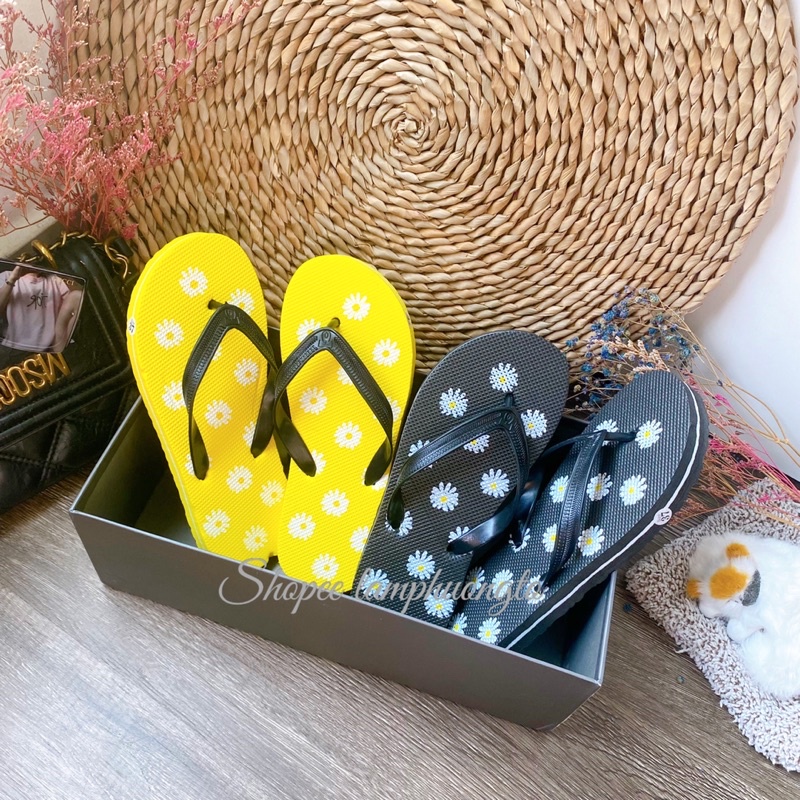 Dép kẹp xỏ ngón đi biển in hoa văn nhiều mẫu giá rẻ