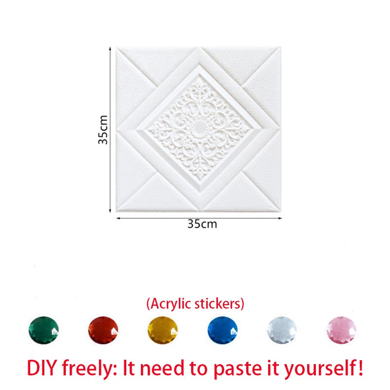 Giấy Dán Tường 3D Tự Dính Bằng PVC Chống Nước Trang Trí Trần Nhà Phòng Khách Phòng Ngủ