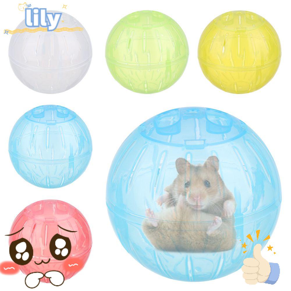 ☆LILY☆ Cool Hamster Things Hamster Running Ball Sports Running Toys Little Hamster Supplies Pet Supplies 12cm Ball|Silk Bear|Rolling/Multicolor