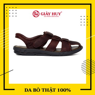 Sandal nam da bò giày huy màu nâu - sd3315