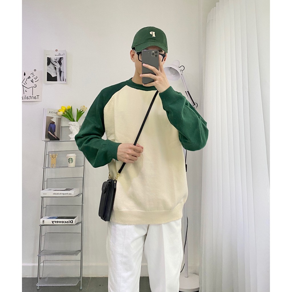 Áo sweater len tay raglan (1173)