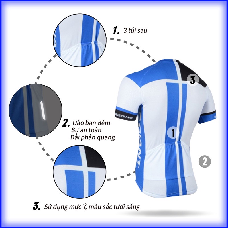 GIANT Phong cách mới Thoải mái Thoải mái Quần áo Đi xe đạp dành cho Đội chuyên nghiệp Nam Màu trắng Tay ngắn Tay áo Bộ Áo khoác Đi xe đạp
