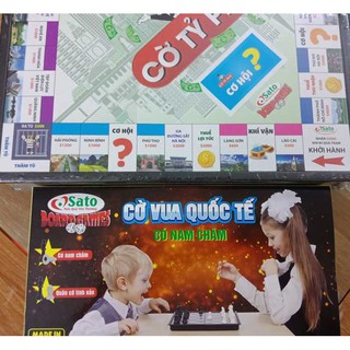 Bộ 2 sản phẩm cờ tỷ phú, cờ vua sato