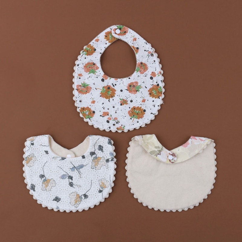 Khăn Yếm Vải Cotton Họa Tiết Hoa Xinh Xắn Cho Bé