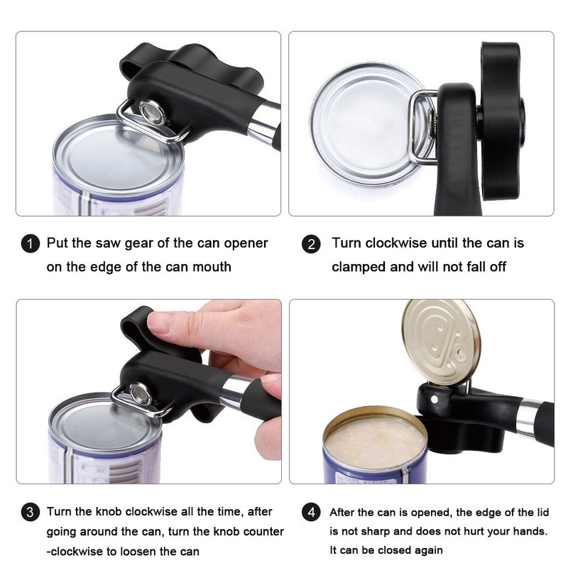 Dụng Cụ Mở Nắp Lon Xoay Bằng Thép Không Gỉ An Toàn Chuyên Nghiệp