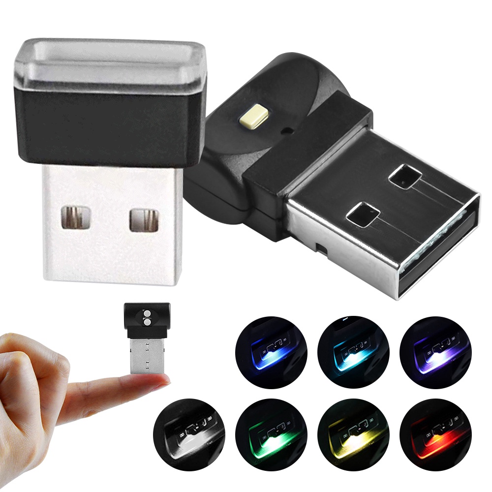 Đèn LED USB Mini Trang Trí Nội Thất Xe Hơi Màu Neon 7 Kiểu Tùy Chọn