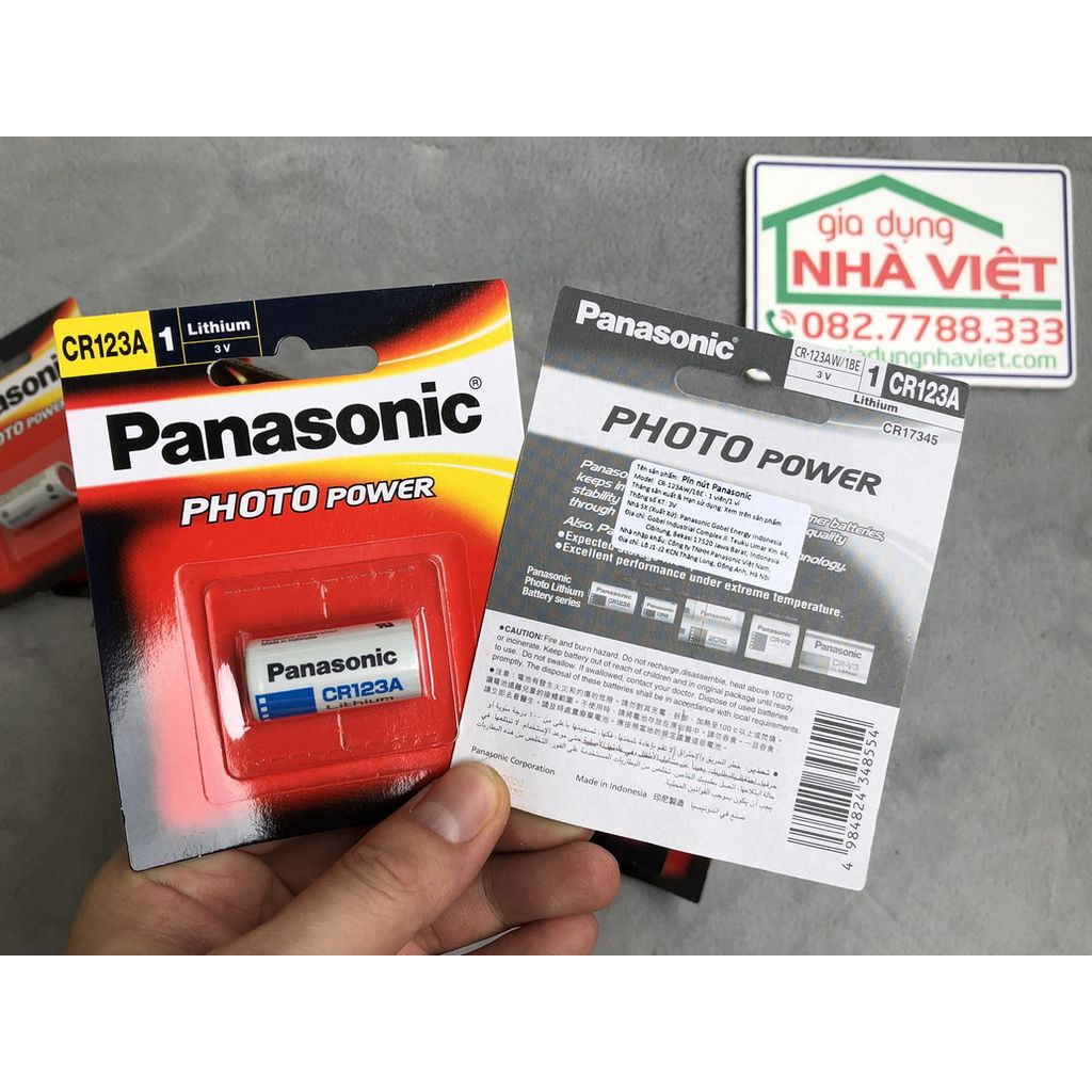 Pin máy ảnh Panasonic CR123A CR123 3V vỉ 1 viên