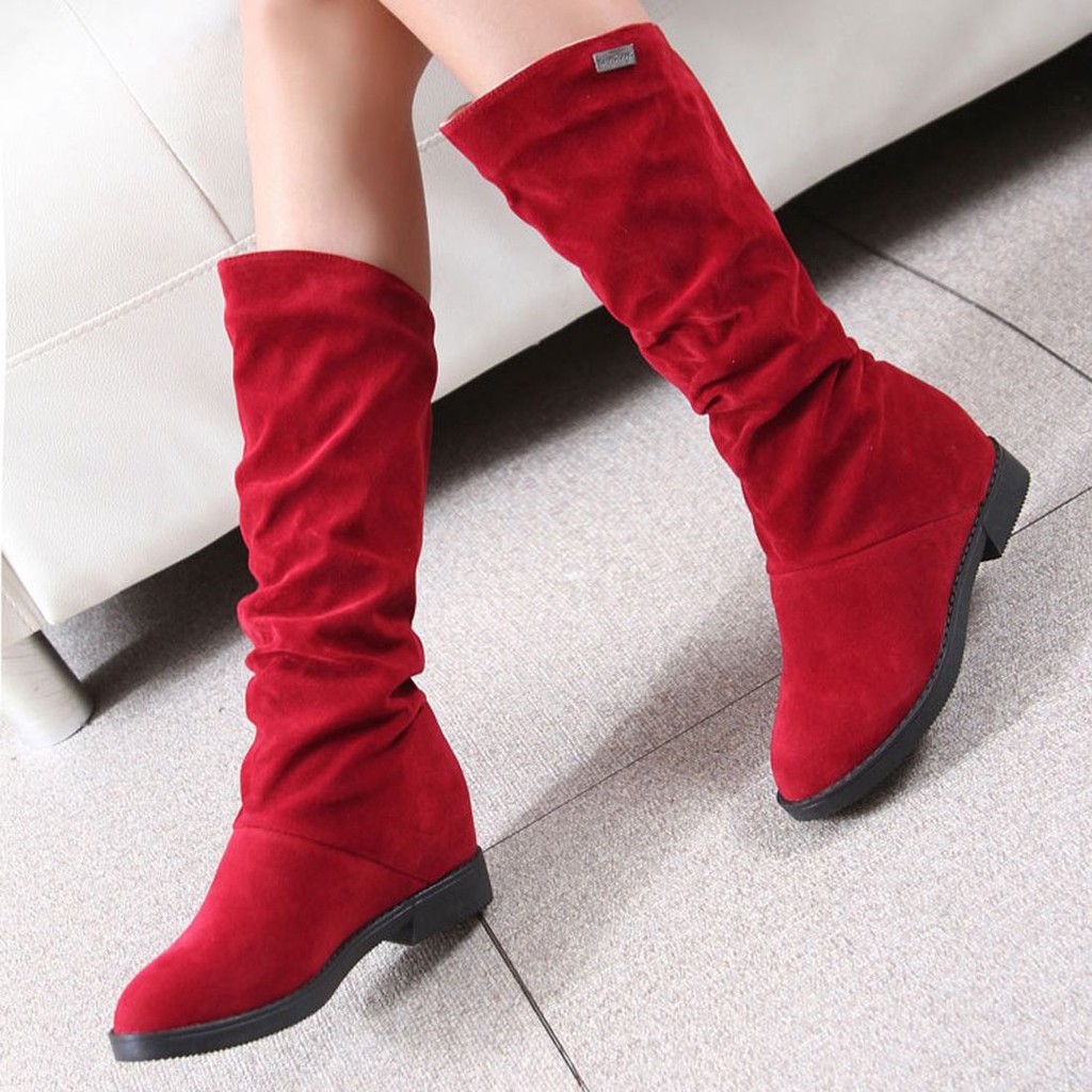 Giày Bốt Cổ Thấp Nữ Đế Thô Bằng Da Lộn Thời Trang | BigBuy360 - bigbuy360.vn